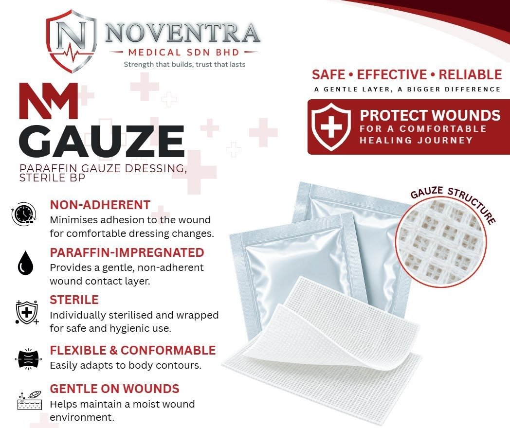 NM Gauze Paraffin Gauze Dressing, Sterile BP